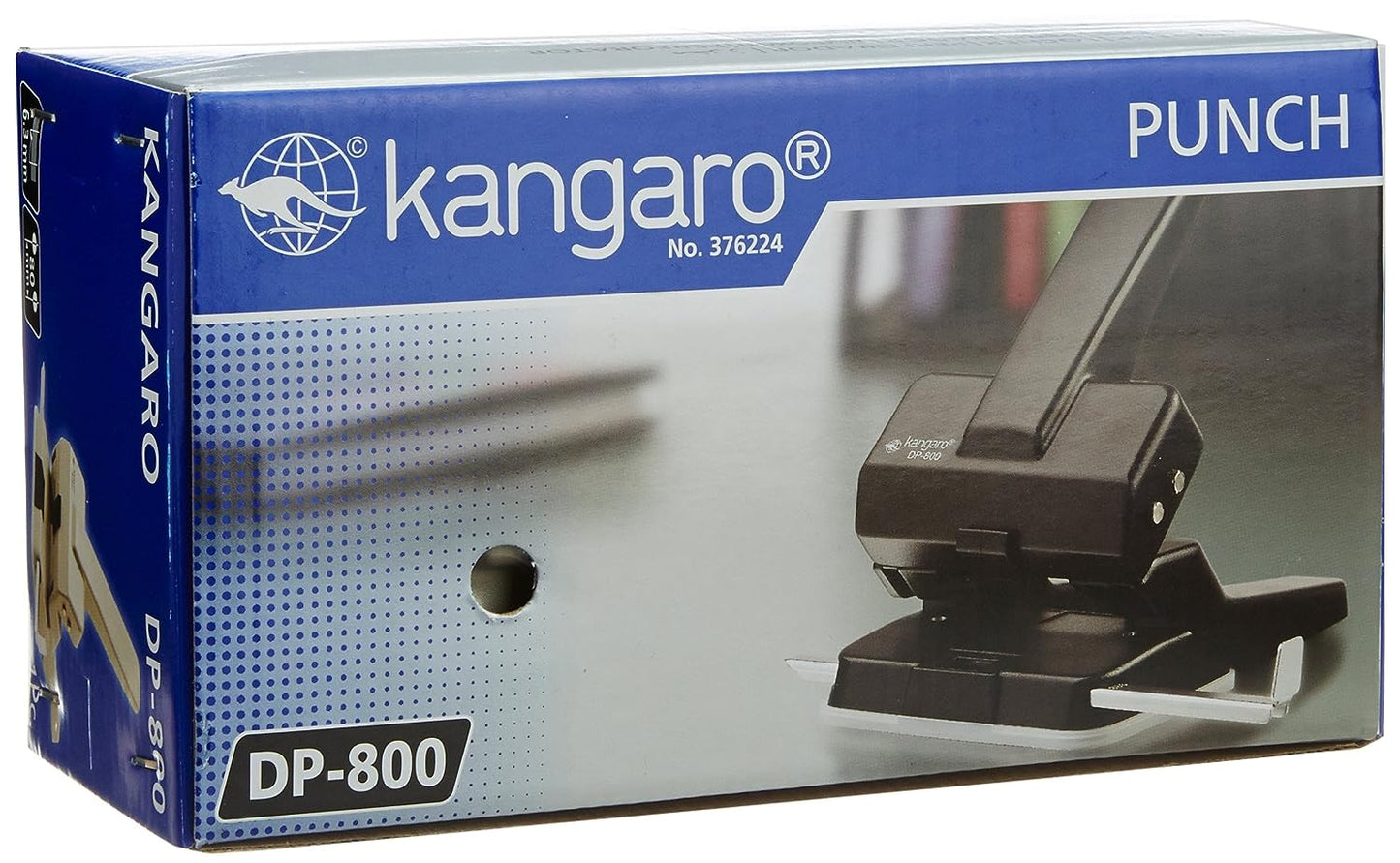 Kangaro Desk Essentials DP-800 2 Hole Aluminium Die Casted Heavy Duty Paper Punch | Removable Chip Tray | Metal Guide Bar | 63 Sheets Capacity | Pack of 1 | Color May Vary