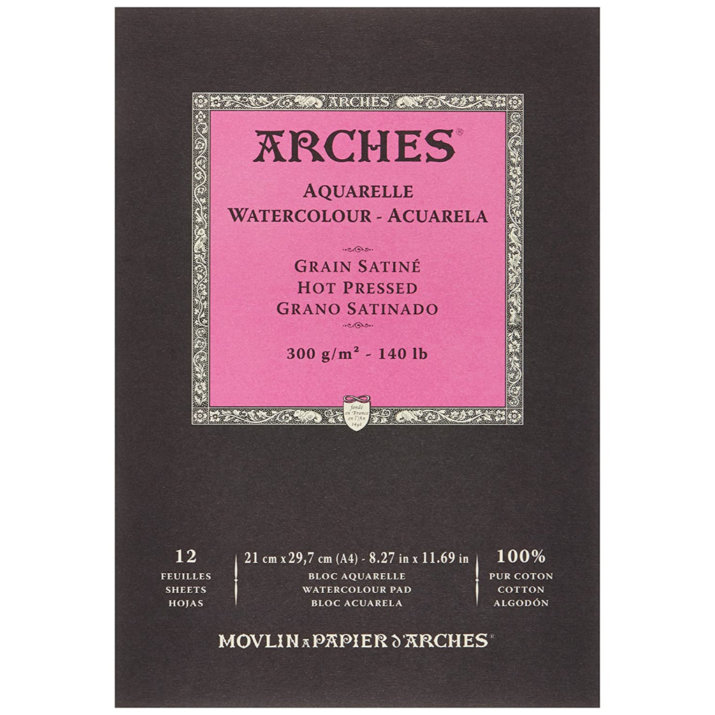 Arches Aquarelle Watercolour Paper  21 x 29.7 cm- Hot Pressed