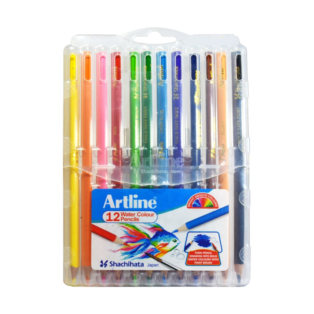 Artline Water Colour Pencil Pencil Pack Of 12 -Folding Stand