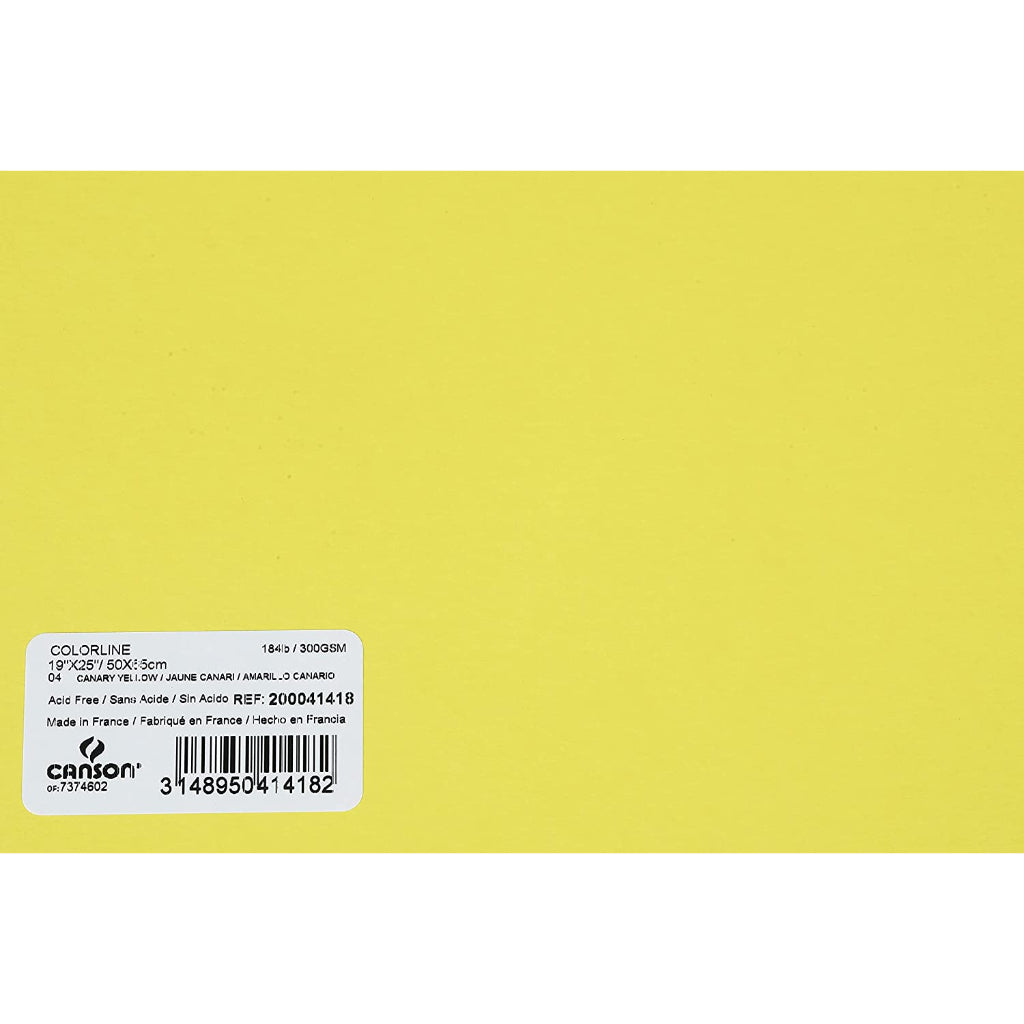 Canson Colorline 300 Gsm Grainy 50 X 65 Cm Coloured Drawing Paper Sheets(Canary Yellow- 10 Sheets)