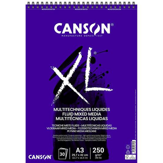 Canson Xl Mix Media 300 Gsm A4 Album Of 30 Medium Grain Sheets