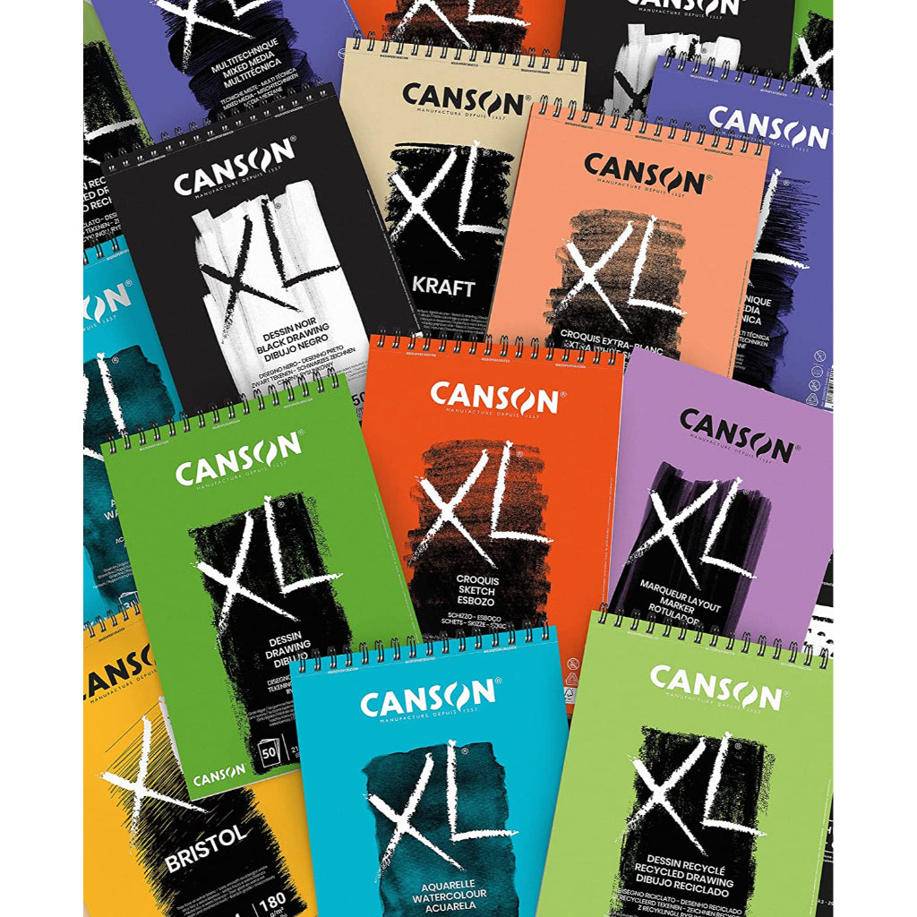 Canson Xl Mix-Media 300 Gsm Medium Grain A3 Paper Spiral Pad(White- 30 Sheets)