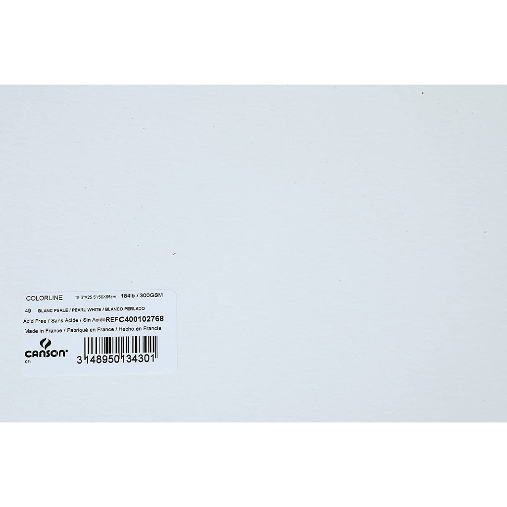 Canson Colorline 300 Gsm Grainy 50 X 65 Cm Coloured Drawing Paper Sheets(Pearl White- 10 Sheets)