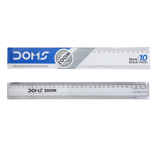 Doms Zoom 30Cm Superior Quality Transparent Broad Scale (Pack Of 10)