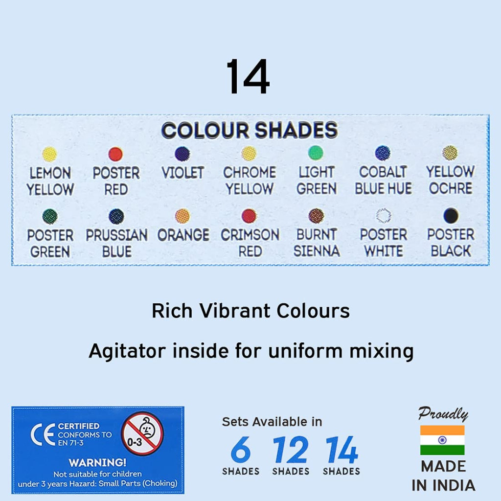 Doms Poster Colours - Multicolour - 6 Shades