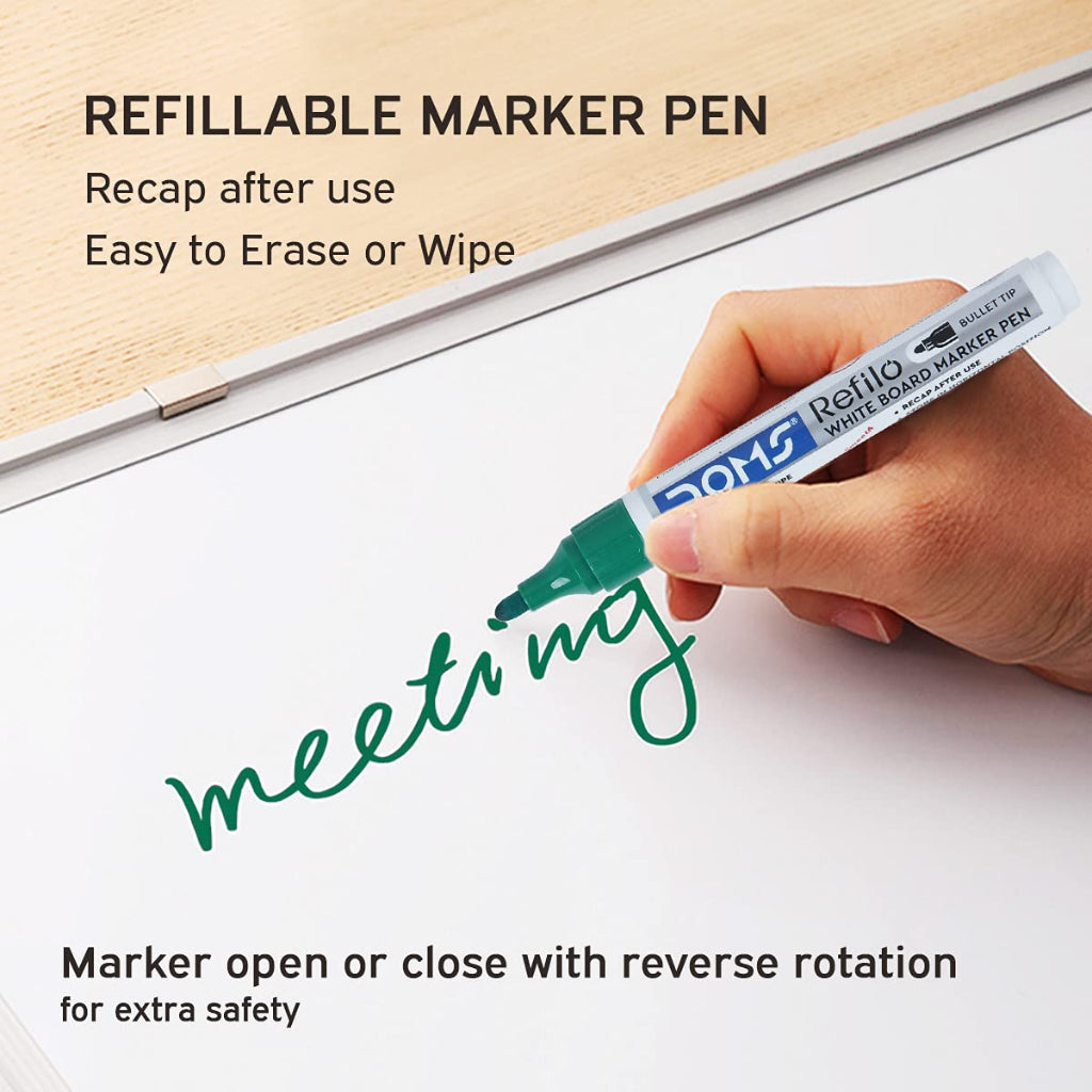 Doms Refilo Non-Toxic Hi-Tech Refillable White Board Marker Pen