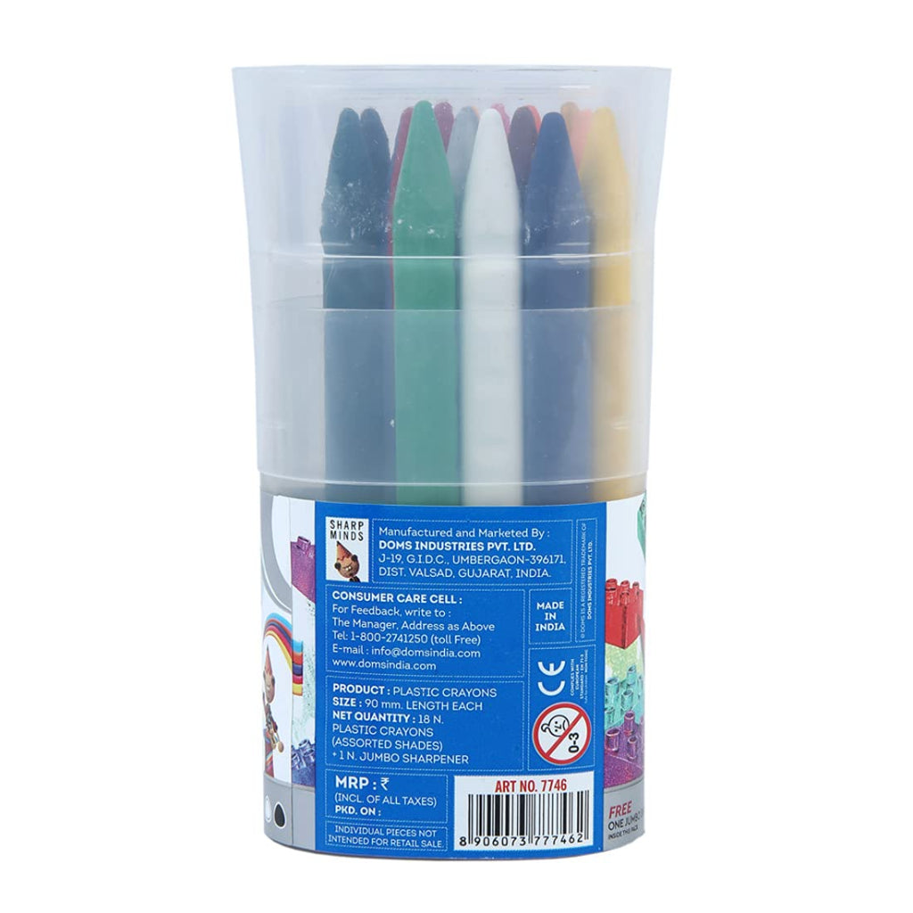 Doms Groove Plastic Crayon 18 Shades