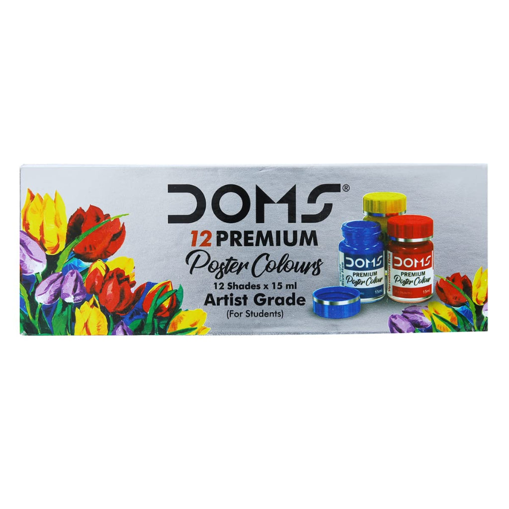 Doms Premium Poster Colour 12 Shades- Assorted (8111)