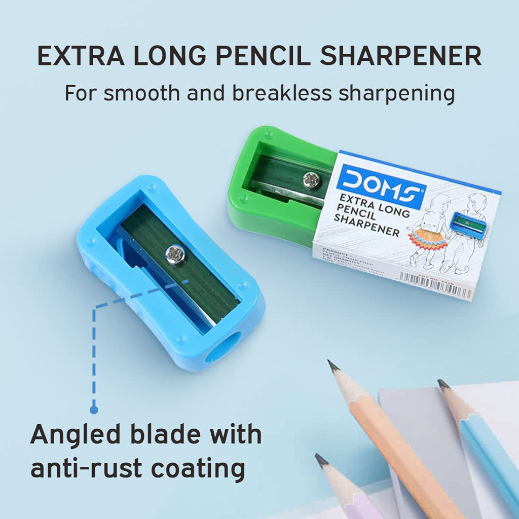 Doms Multicoloured Anti-Rust Extra Long Pencil Sharpener Blister Pack