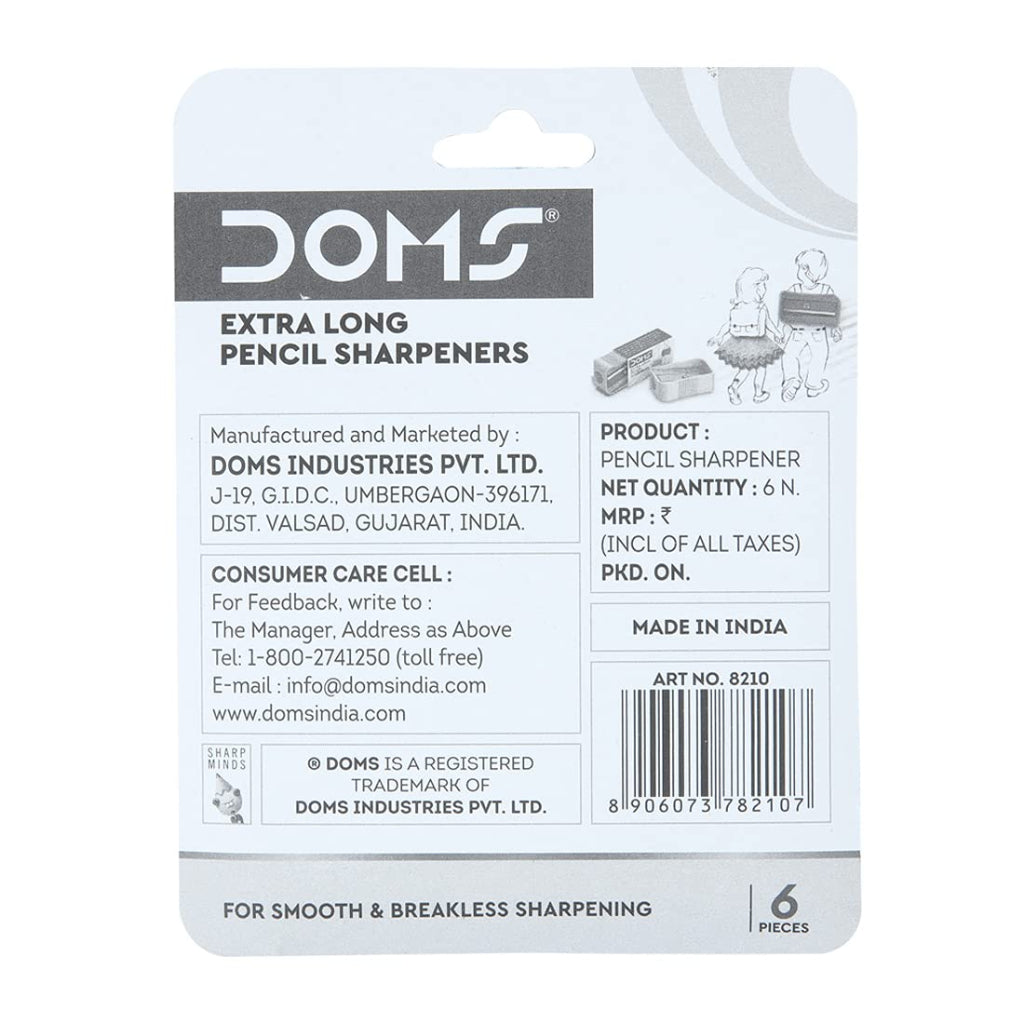 Doms Multicoloured Anti-Rust Extra Long Pencil Sharpener Blister Pack