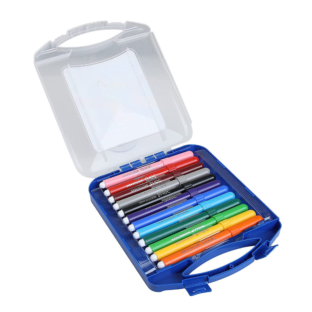 Doms Sketch Max Jumbo Pen - 5Mm Tip - 12 Shades - With Carry Case
