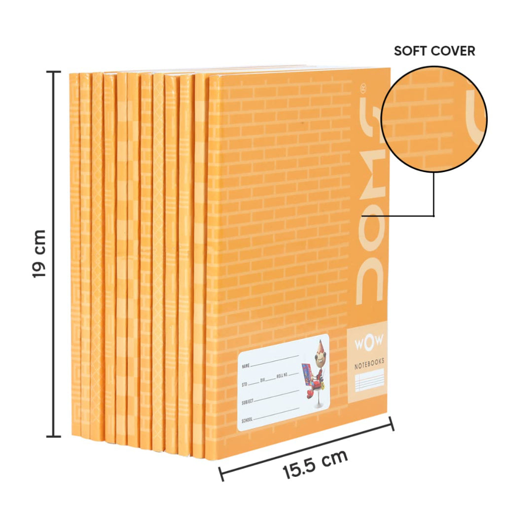 Doms Brown Cover Notebook | Single Line | 57Gsm | 172 Pages | 19 X 15.5 Cm | Pack Of 1 | For School- College And Office Use