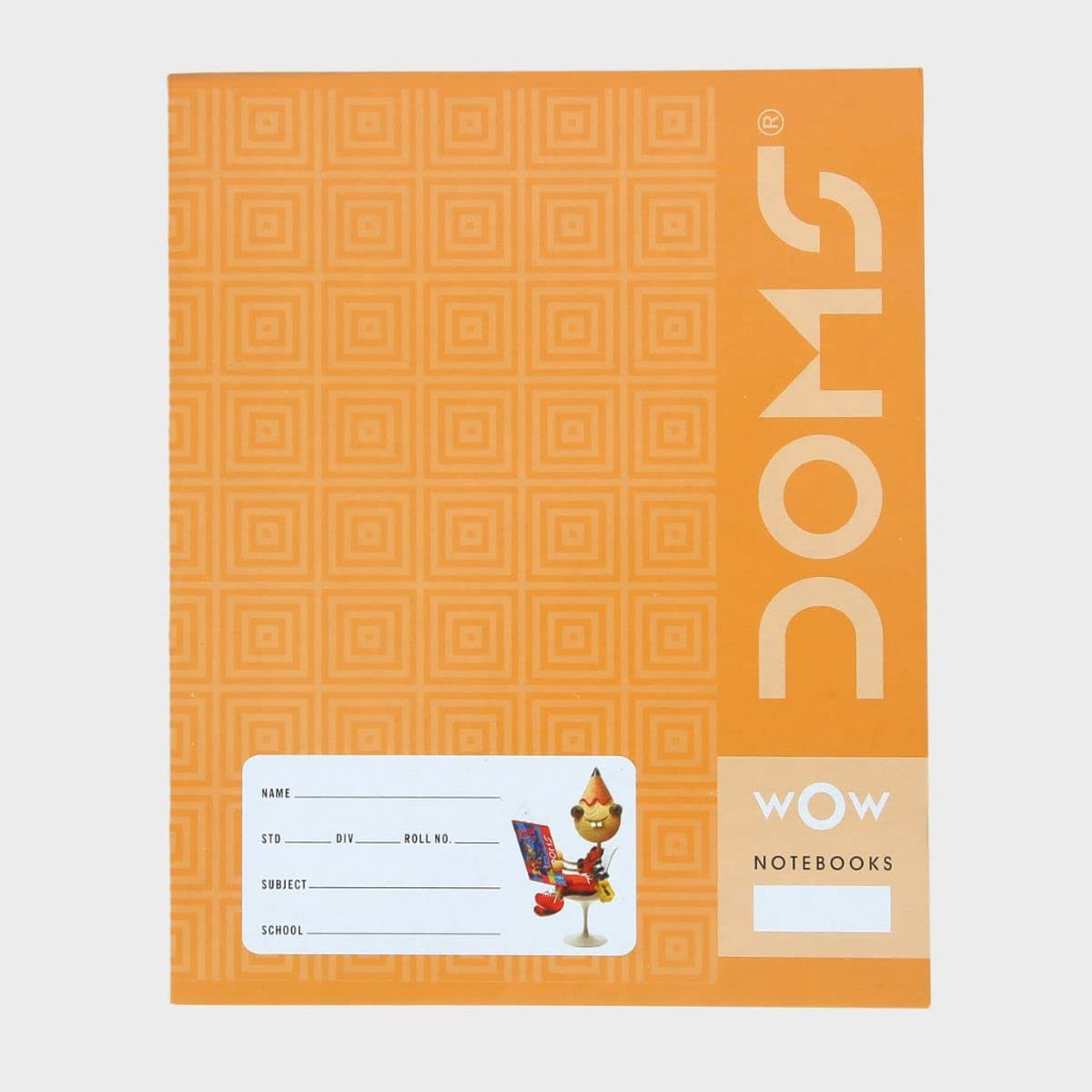 Doms  Brown Cover Notebook | Unruled  | 57Gsm | 172 Pages | 19 X 15.5 Cm | Pack Of 1 | For School- College And Office Use
