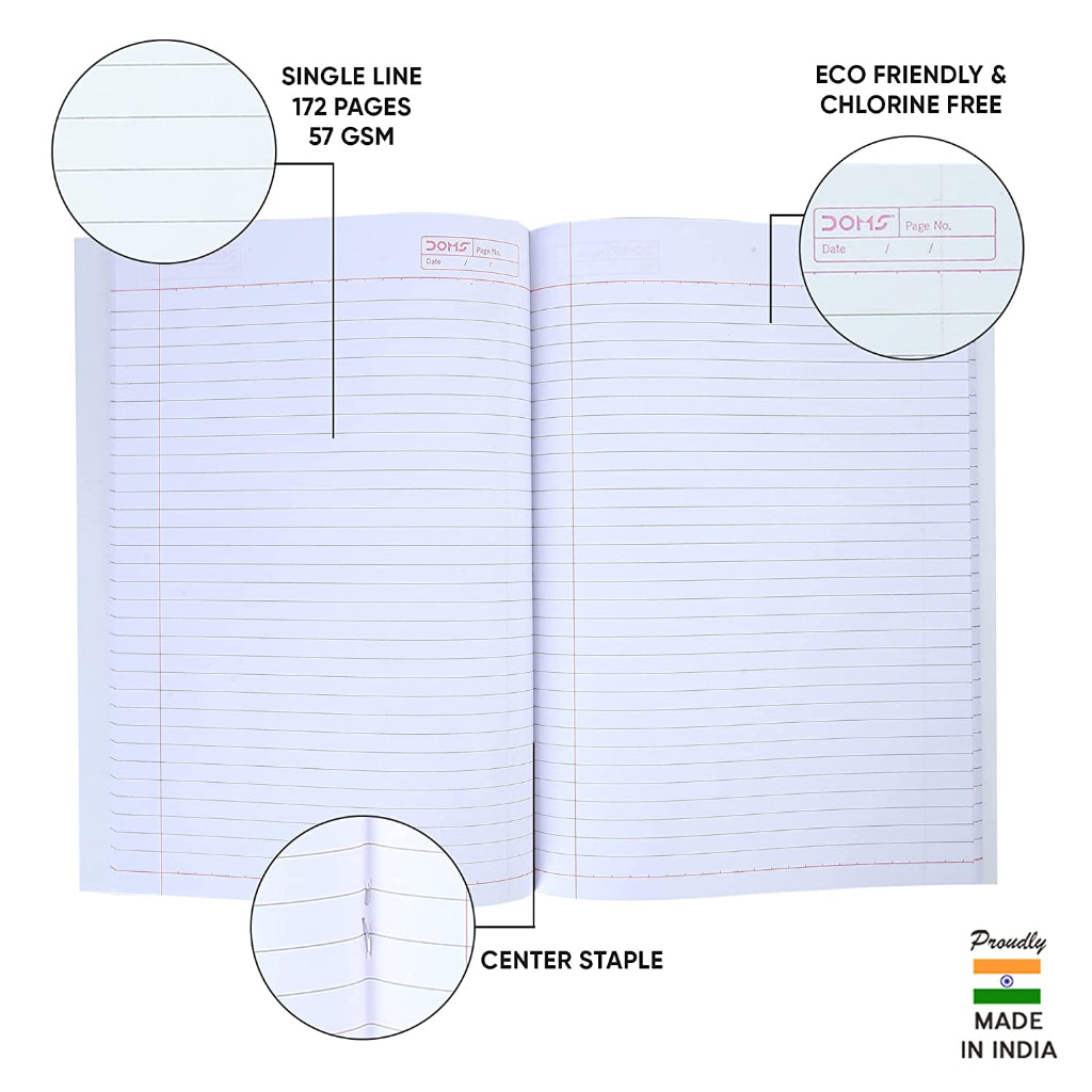 Doms Brown Series Notebook - A4 - Single Line