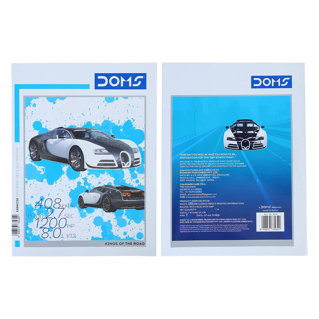 Doms Kings Of The Road Series Notebook -  Red & Blue With Gap