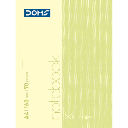 Doms A4 Single Line Book Wiro Bound Xlumia Series Wiro Notebook - 160 Pages, Pack of 1