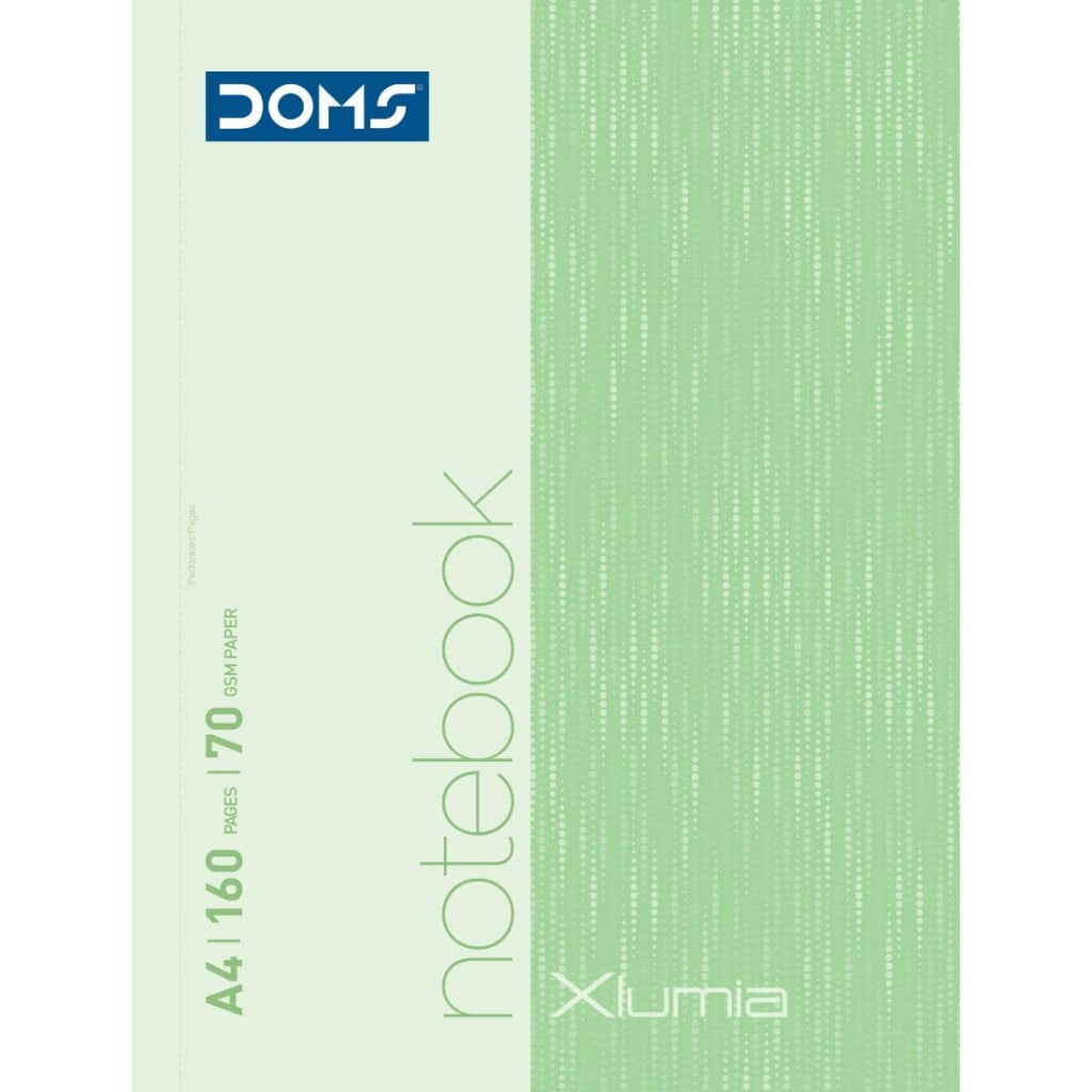 Doms A4 Single Line Book Wiro Bound Xlumia Series Wiro Notebook - 160 Pages, Pack of 1