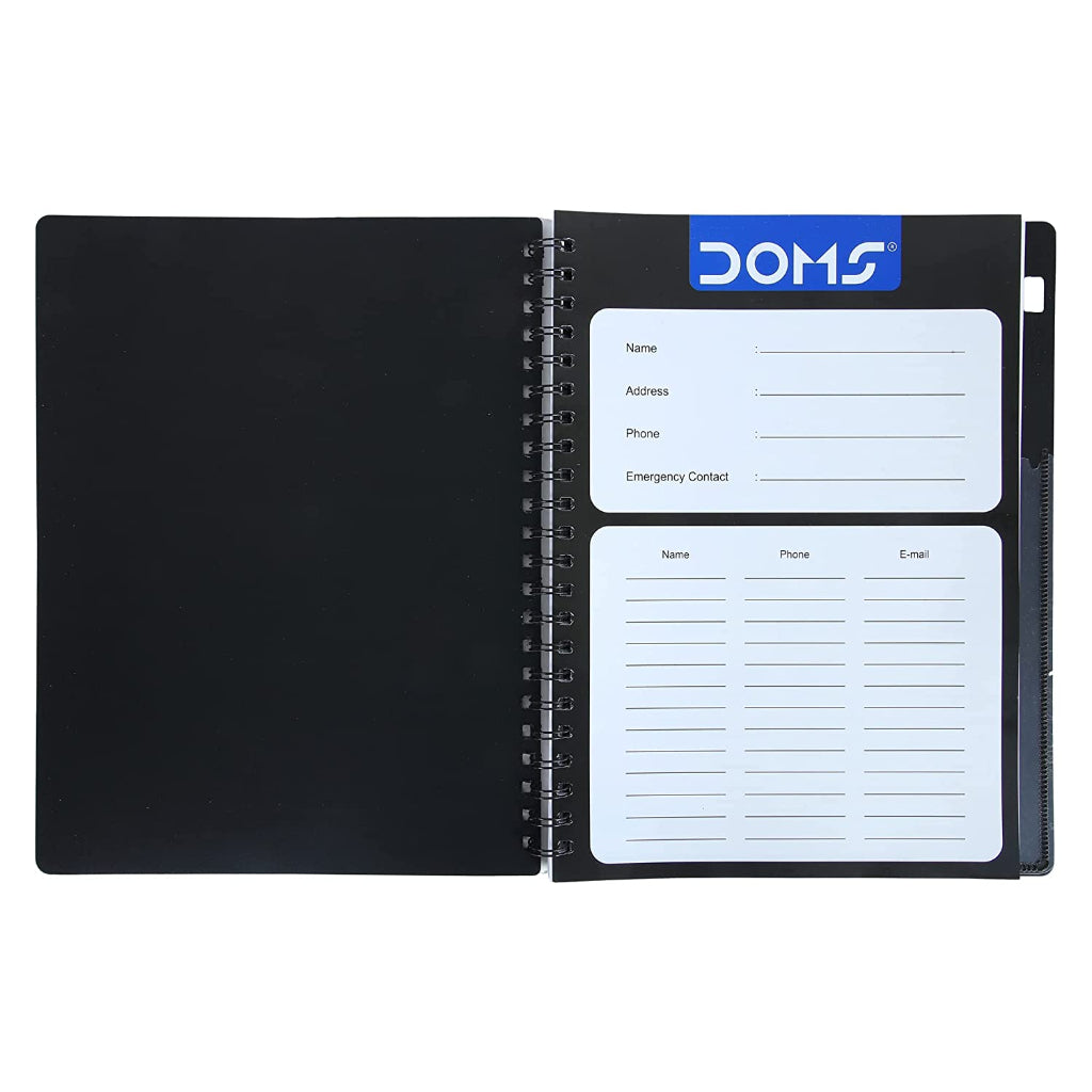 Doms 70GSM Unruled 1 Subject Wiro Binding Notebook - 160 Pages, Pack of 1