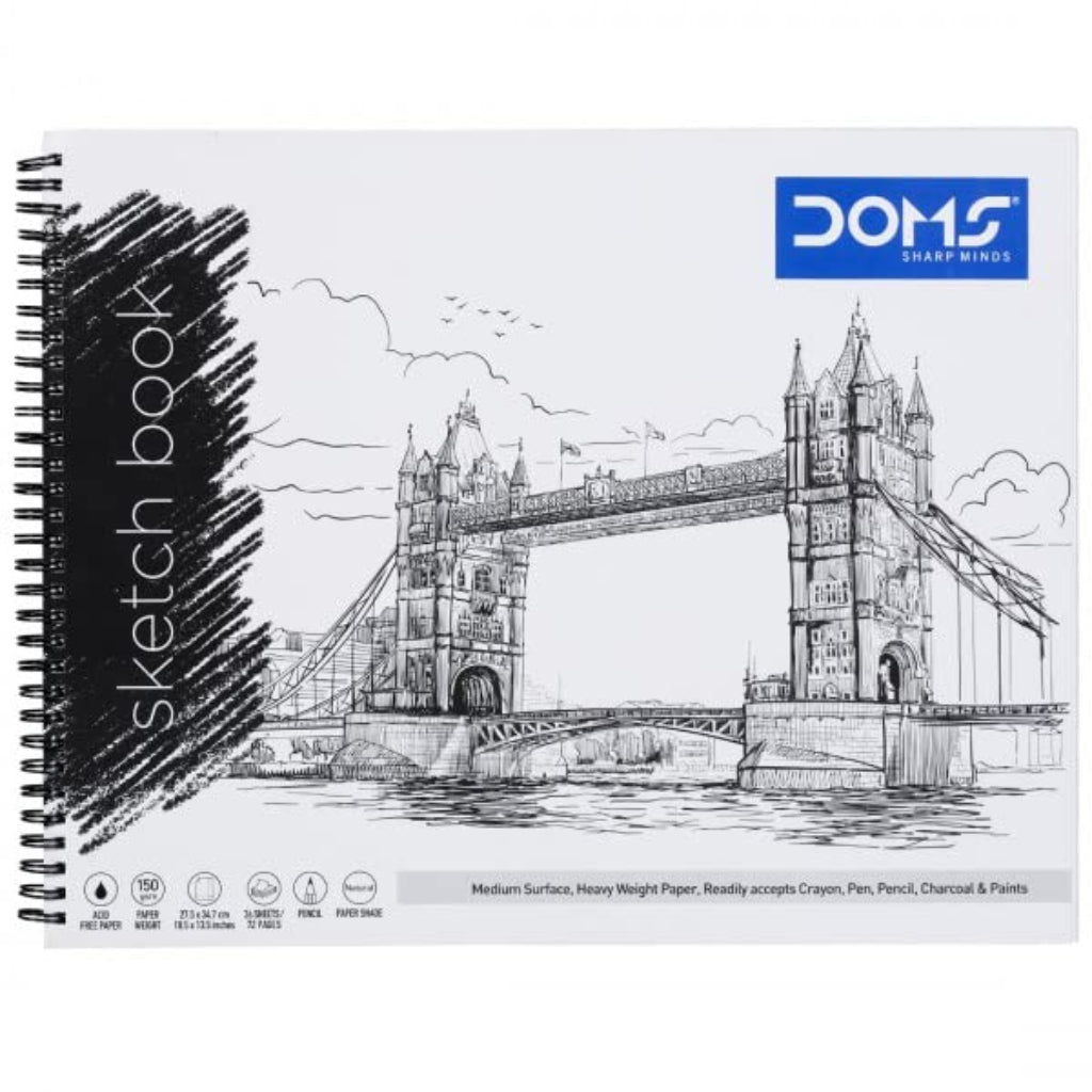 Doms Exericse Note Book | Sketch Book | Wiro Bound  | 72 Pages | 34.7 X 27.5 Cm | Pack Of 1