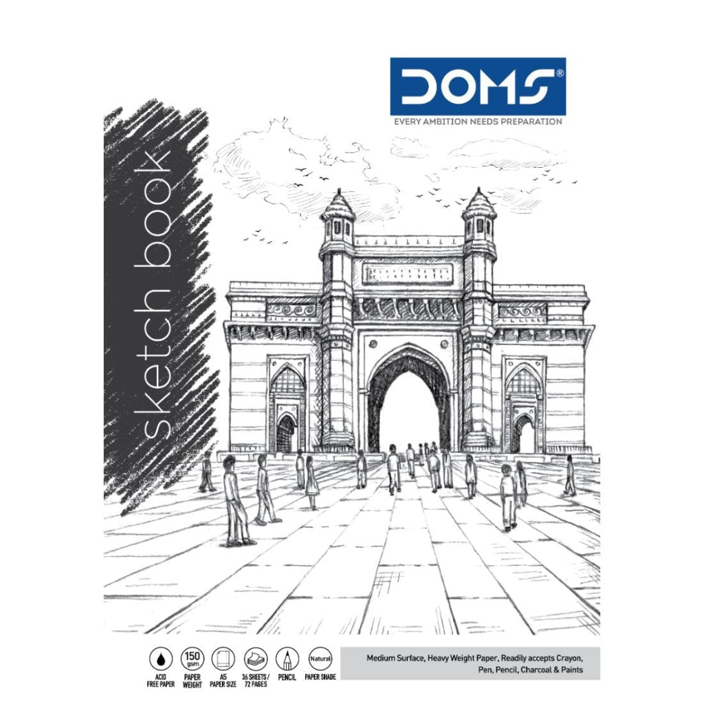 Doms 110GSM Unruled Wiro Bound Sketch Book - 100 Pages, Pack of 1