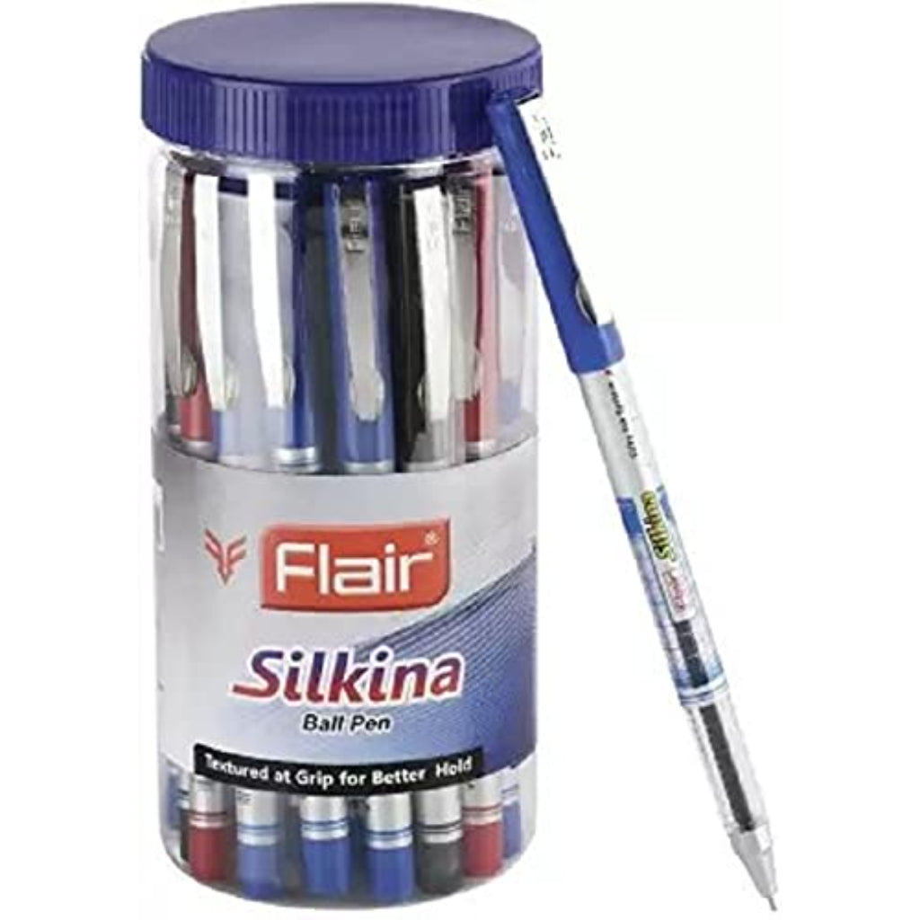 Flair Silkina Ball Pen 25 Pcs Jar Set Blue