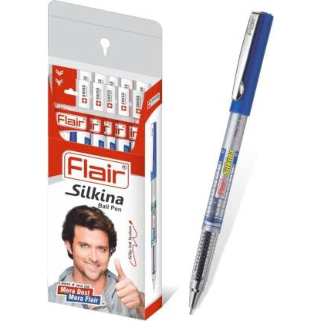 Flair Silkina Ball Pen 10 Pcs Box Set - Blue Ink