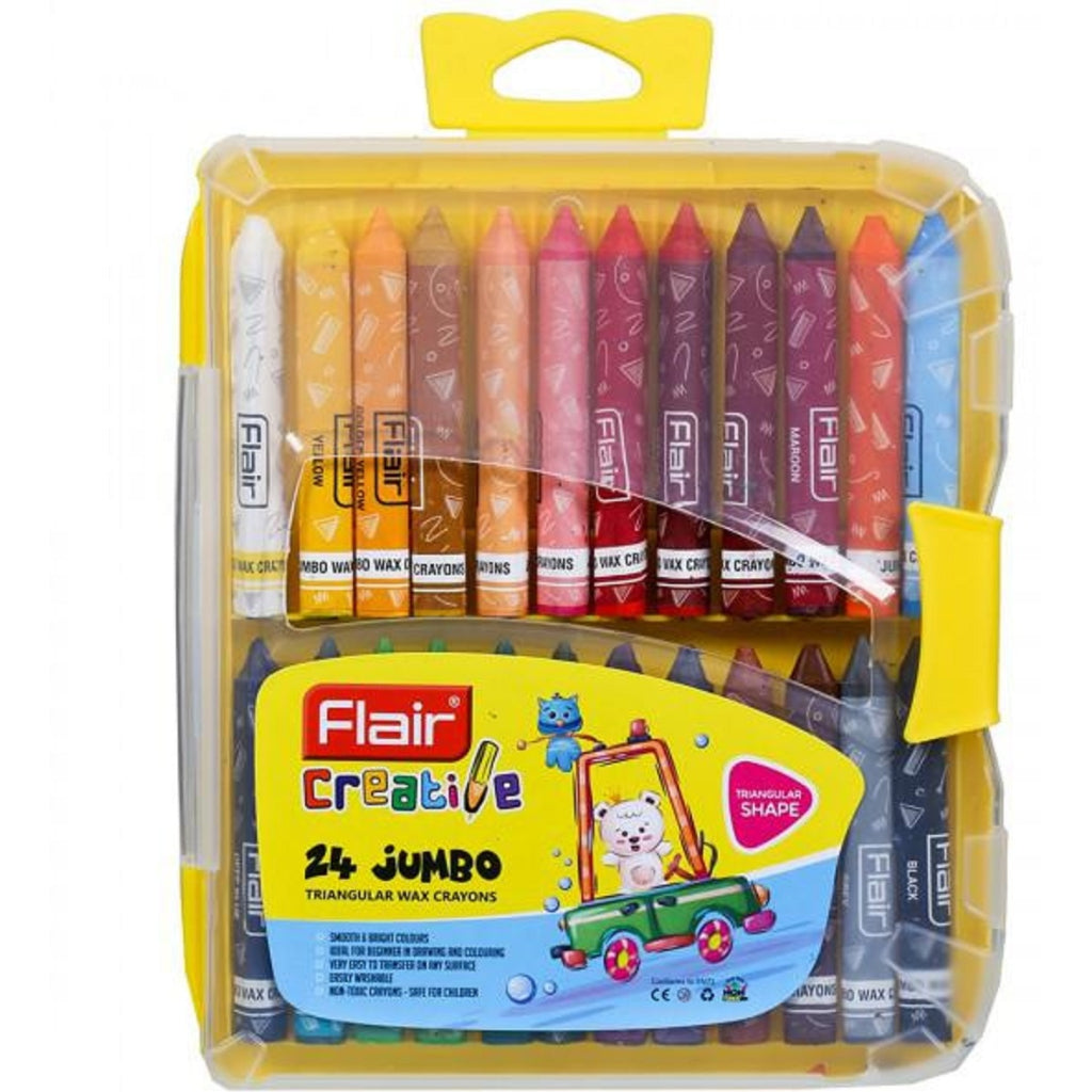 Flair Creative Series 24 Shades Triangular Wax Crayons Box Pack