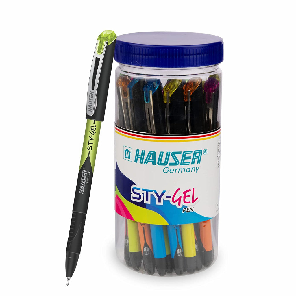 Hauser Sty 0.7mm Gel Pen Jar Pack - Blue Ink, Set Of 25