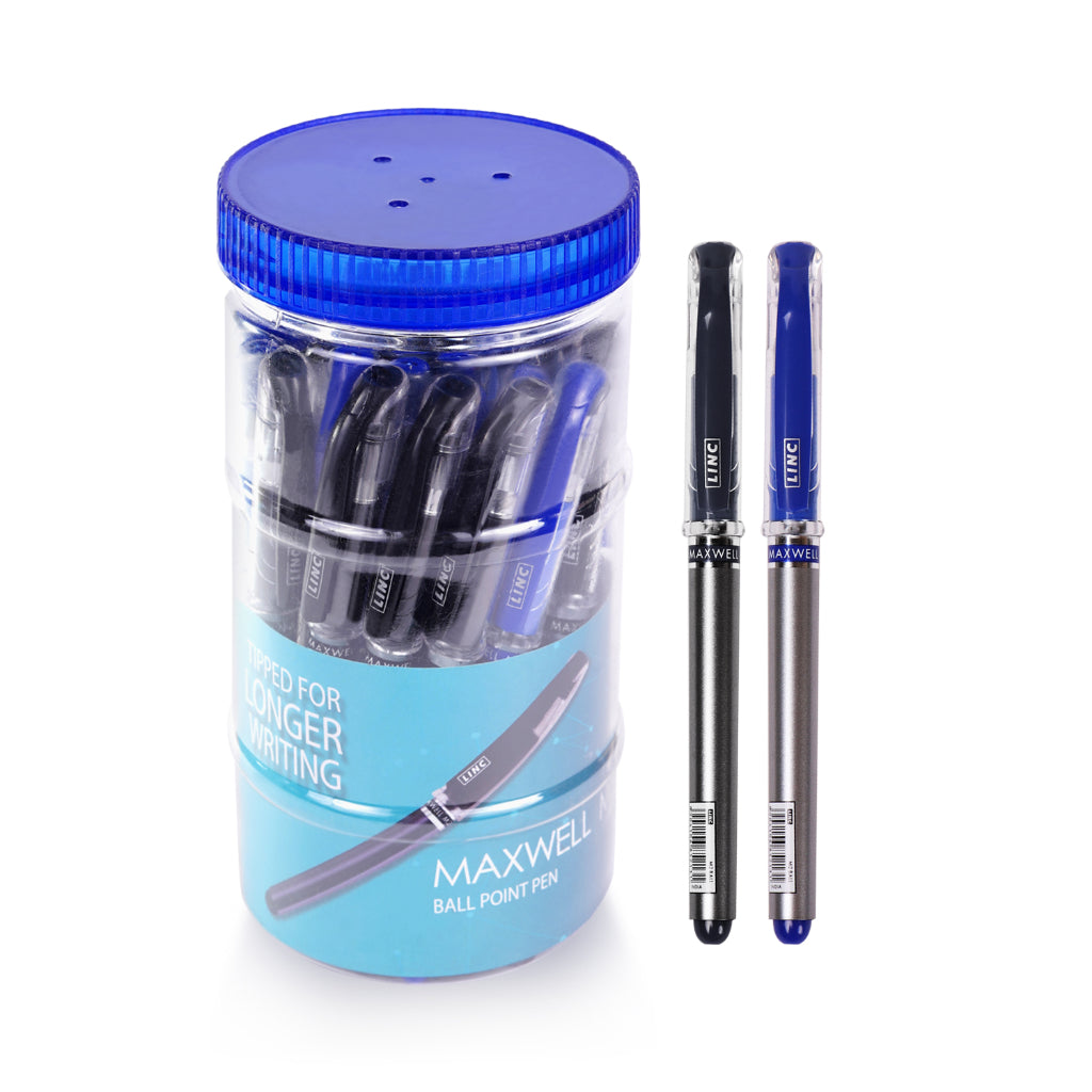 Linc Maxwell 2 Ball Pens Jar- Blue & Black Ink- Pack Of 25