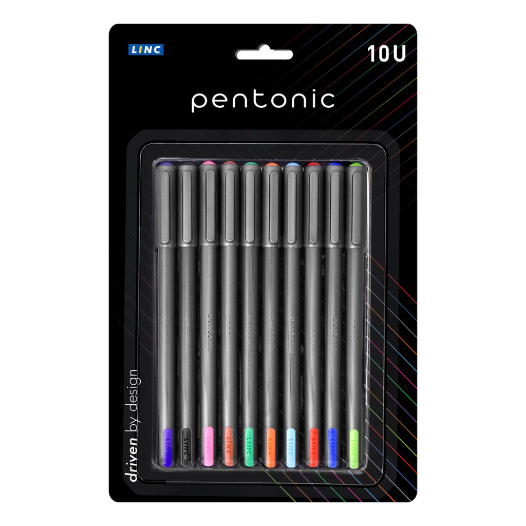 Pentonic 0.7mm Ball Point Pen-Multicolor Ink, Pack of 10 – ondesk.in