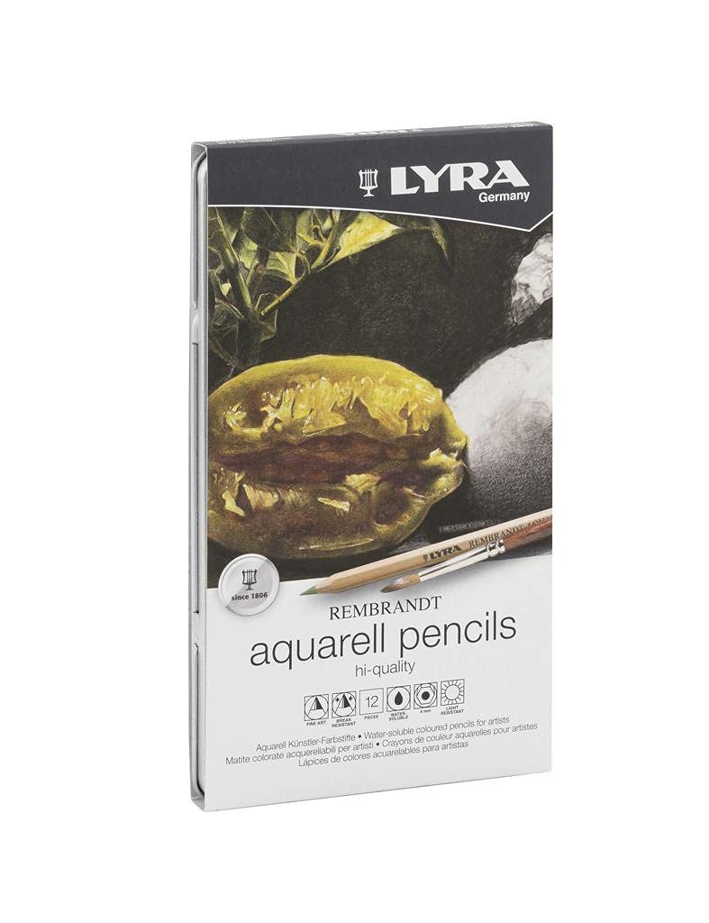 Lyra Rembrandt Aquarell Watercolour Art Pencil Set With Metal Case (Assorted- Pack Of 12)