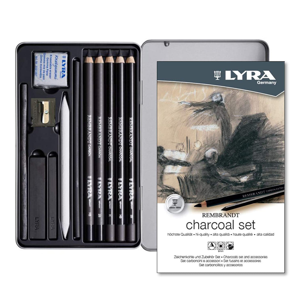 Lyra Charcoal Set 11 Pcs Metal Box (2051112)- Multi Color