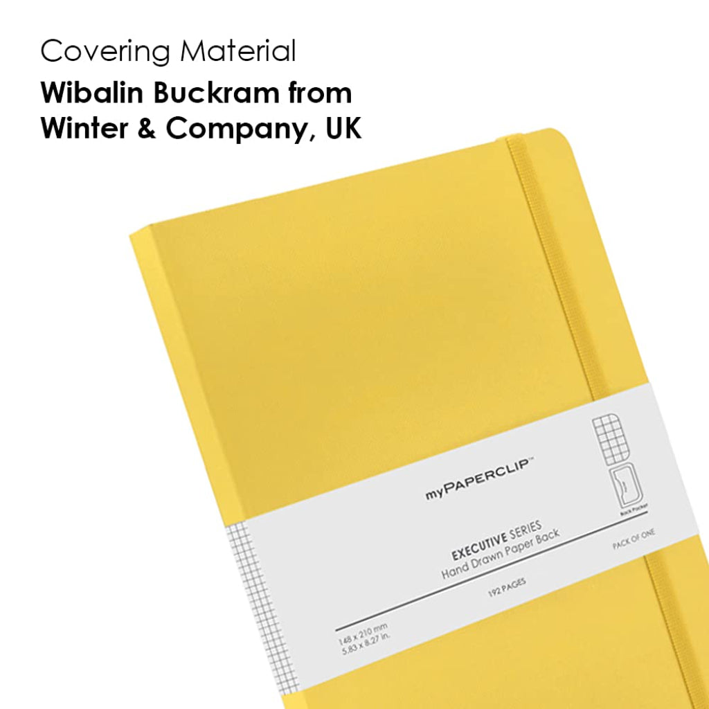 Mypaperclip Executive Series Notebook, A5 (148 X 210Mm, 5.83 X 8.27 In.) Checks, Esx192A5-C Yellow, A5, Checks