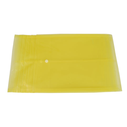 Ondesk Essentials Document Envelop Bag | Durable Plastic Document File Storage Bag With Snap Button | Folder For Fc Size Documents | Yellow, Pack Of 1