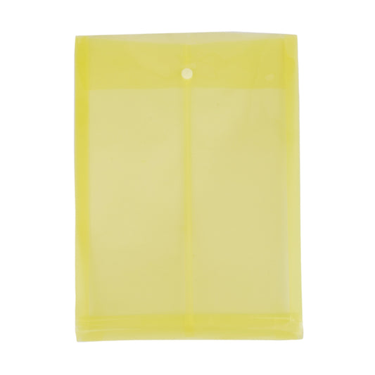 Ondesk Essentials Document Envelop Bag | Durable Plastic Document File Storage Bag With Snap Button | Folder For A4 Size Documents | Yellow, Pack Of 1