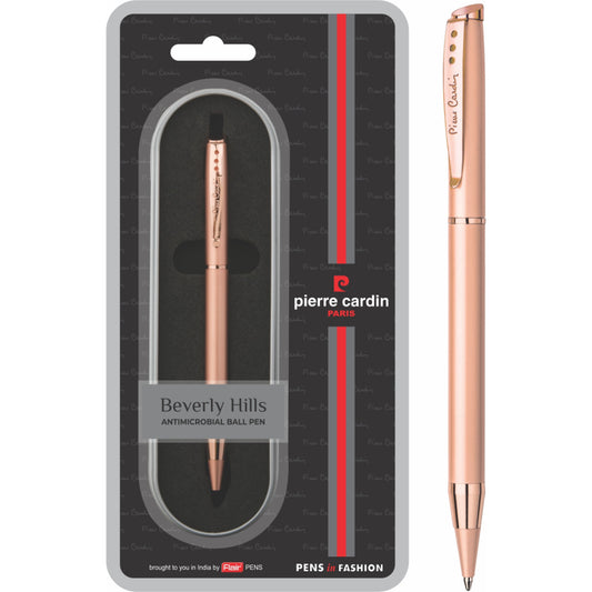 Pierre Cardin Beverly Hills Satin Gold Finish Exclusive Ball Pen  - Blue, Pack Of 1