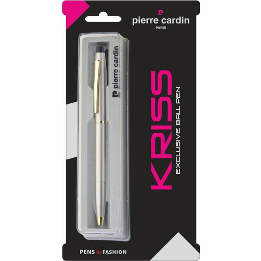Pierre Cardin Kriss Satin & Nickle Finish Exclusive Ball Pen  - Blue, Pack Of 1