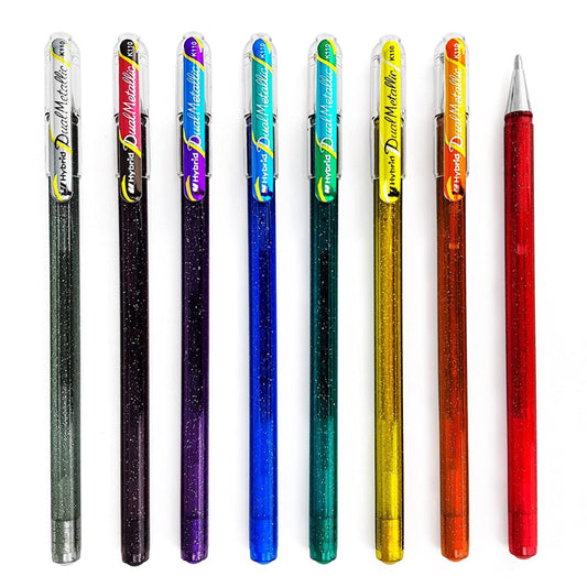 Pentel K110 1.0mm Metallic Roller Gel Pen - Multicolor Ink, Pack of 8
