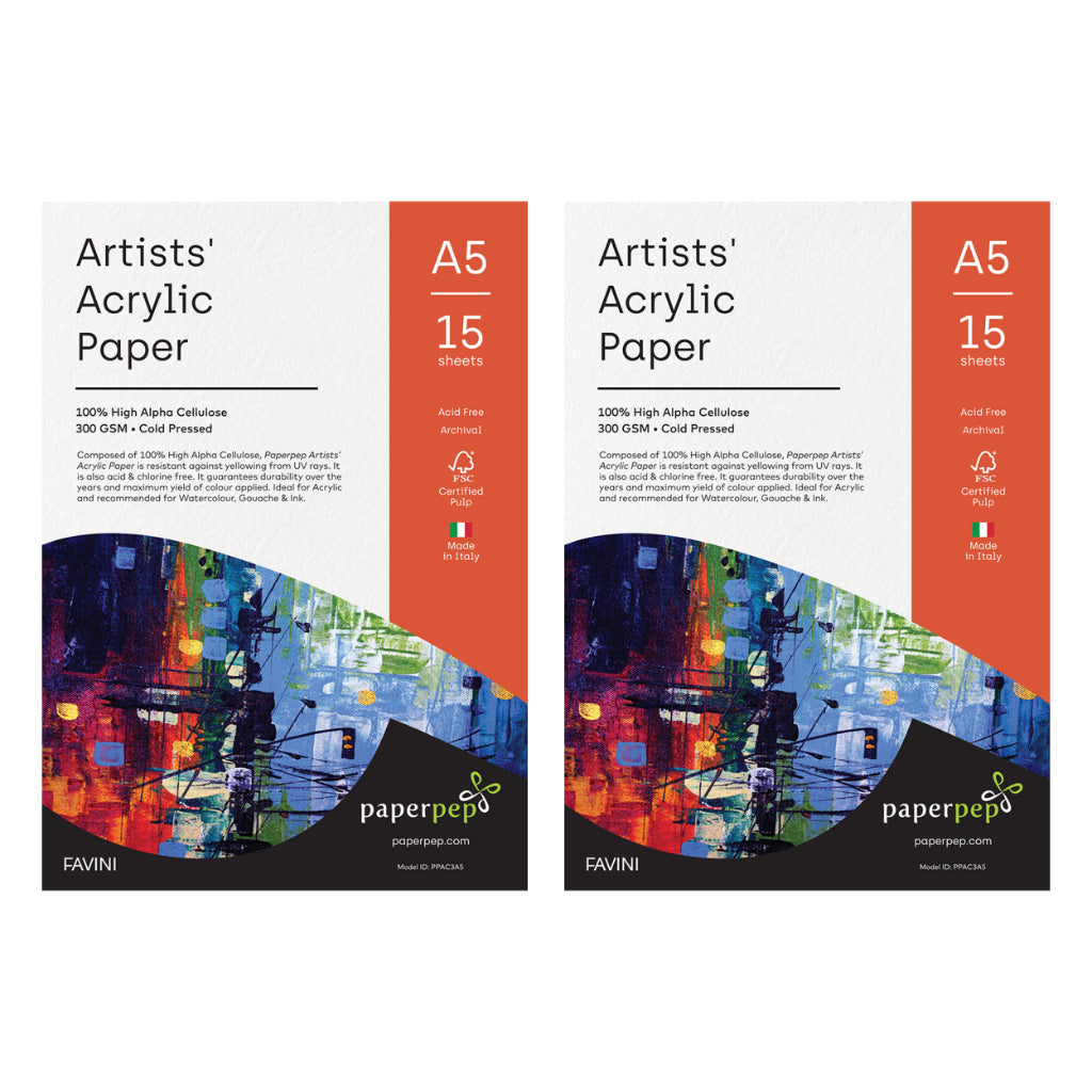 Paper Pep Artists' Acrylic Paint Paper (Pack Of 30, A5)