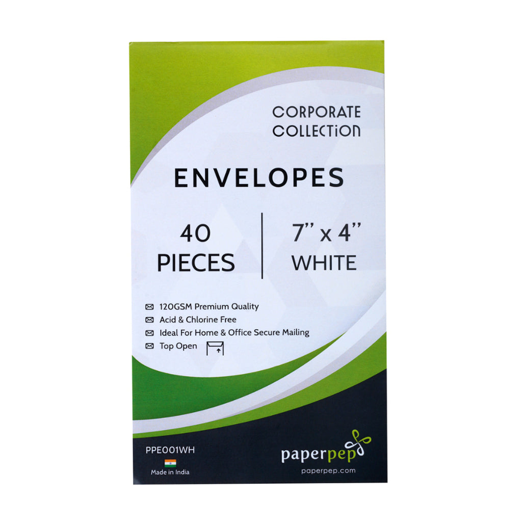 Paper Pep Business Envelope 120Gsm 7"X4" White Pack Of 40