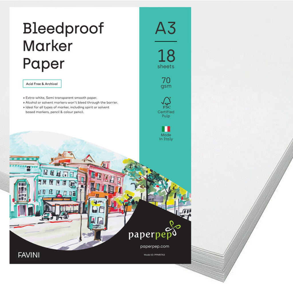 Paper Pep Bleedproof Marker Paper 70Gsm A3 Pack Of 18