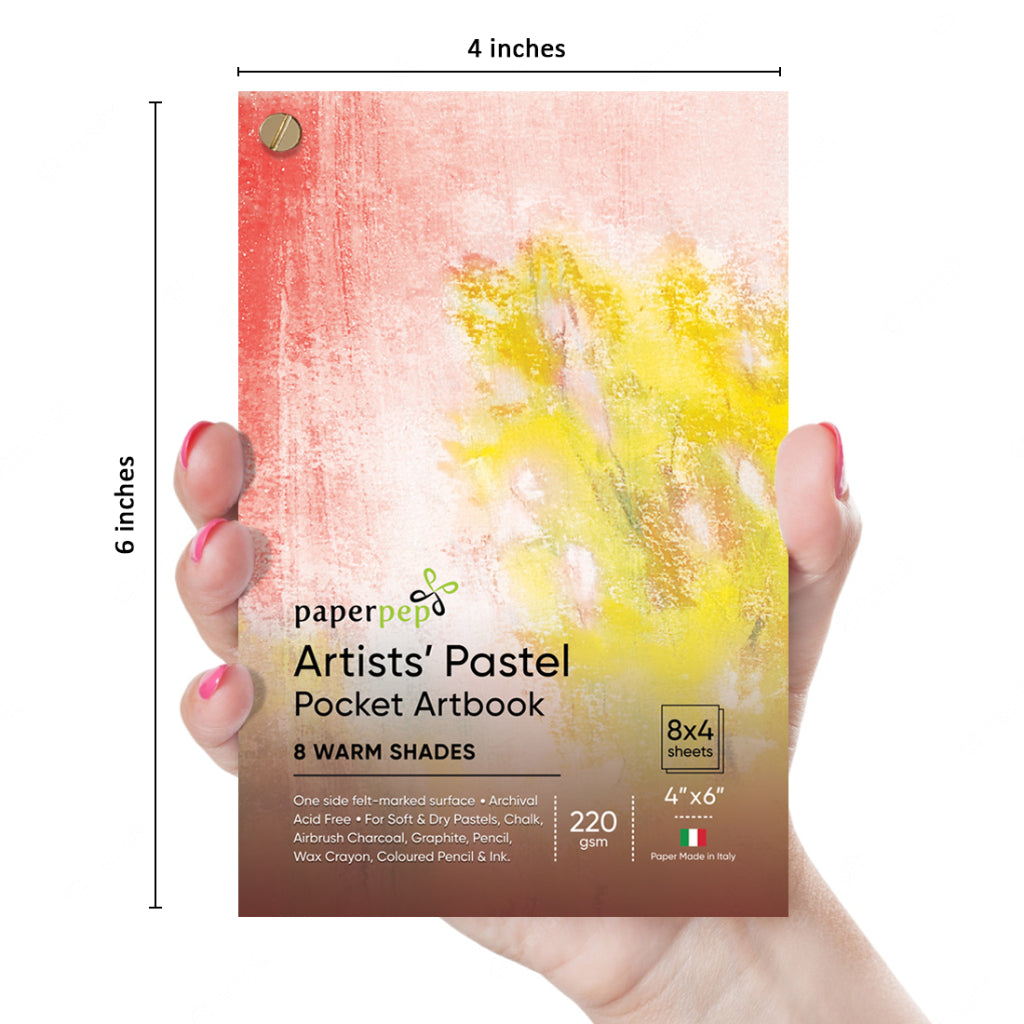 Paper Pep Artists' Black Pocket Sketch Book Plain 36 Sheets  4x6 220 gsm Coloured Paper - Coloured Paper