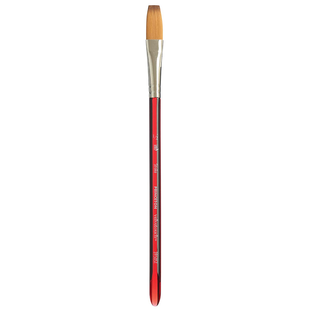 Princeton Velvetouch Short Handle Stroke Paintbrush (1/2 Inches)