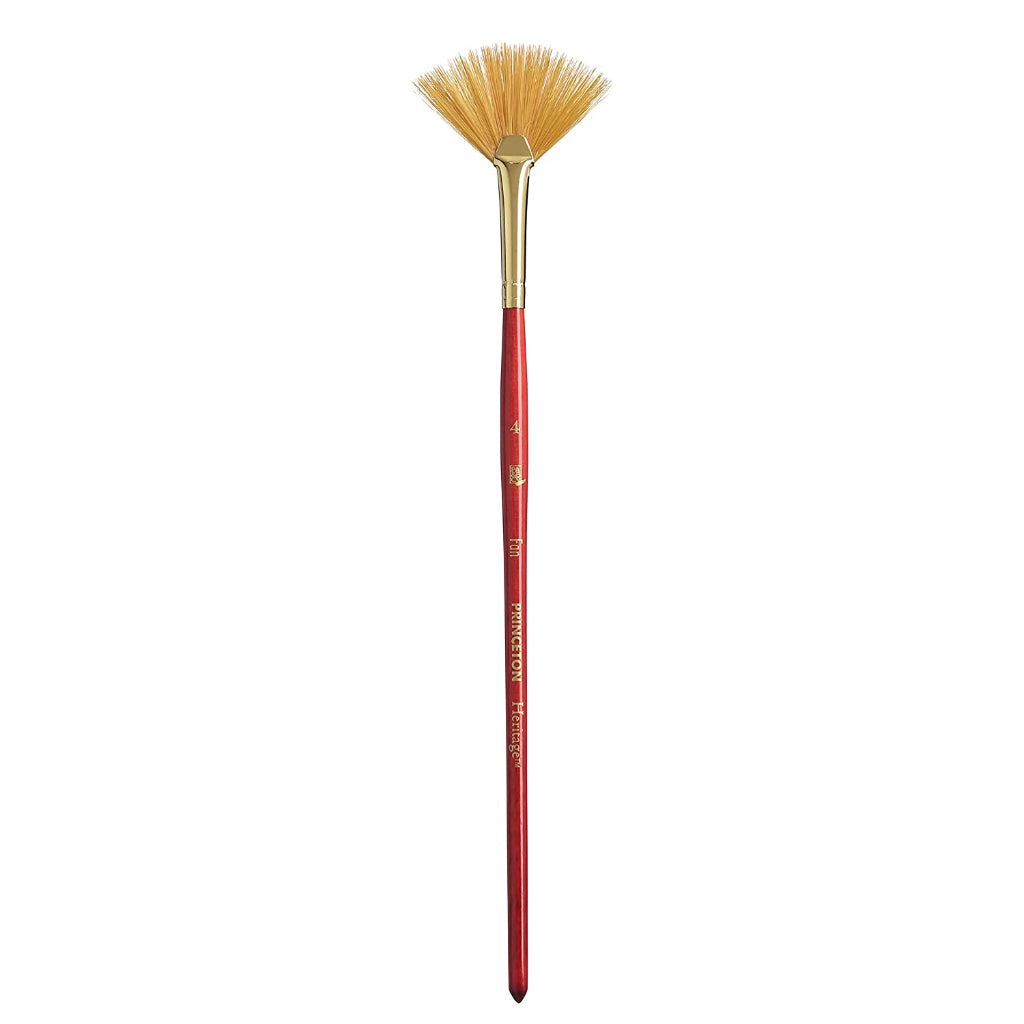 Princeton Heritage Short Handle Fan Paint Brush (Size-4)