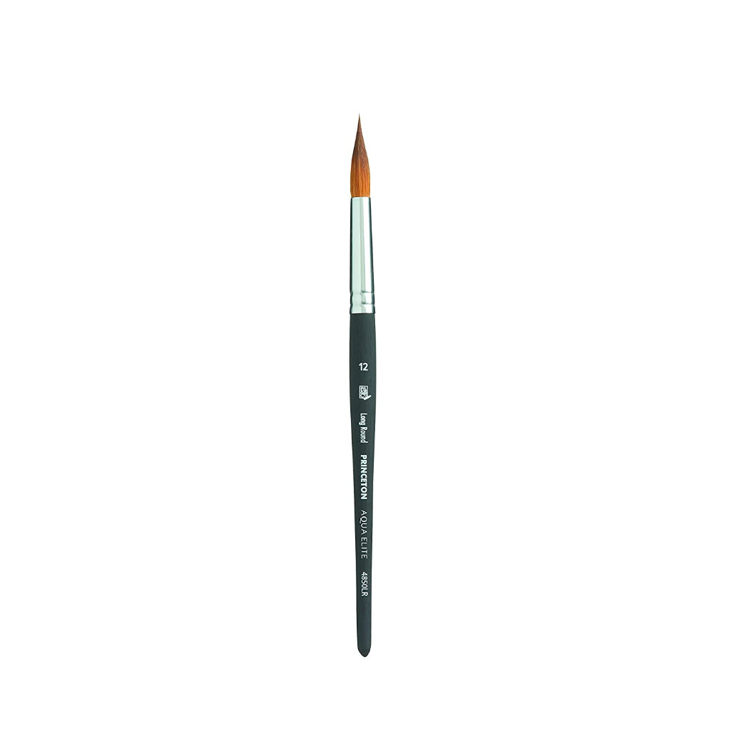 Princeton Aqua Elite Short Handle Long Round Paint Brush (No 12)
