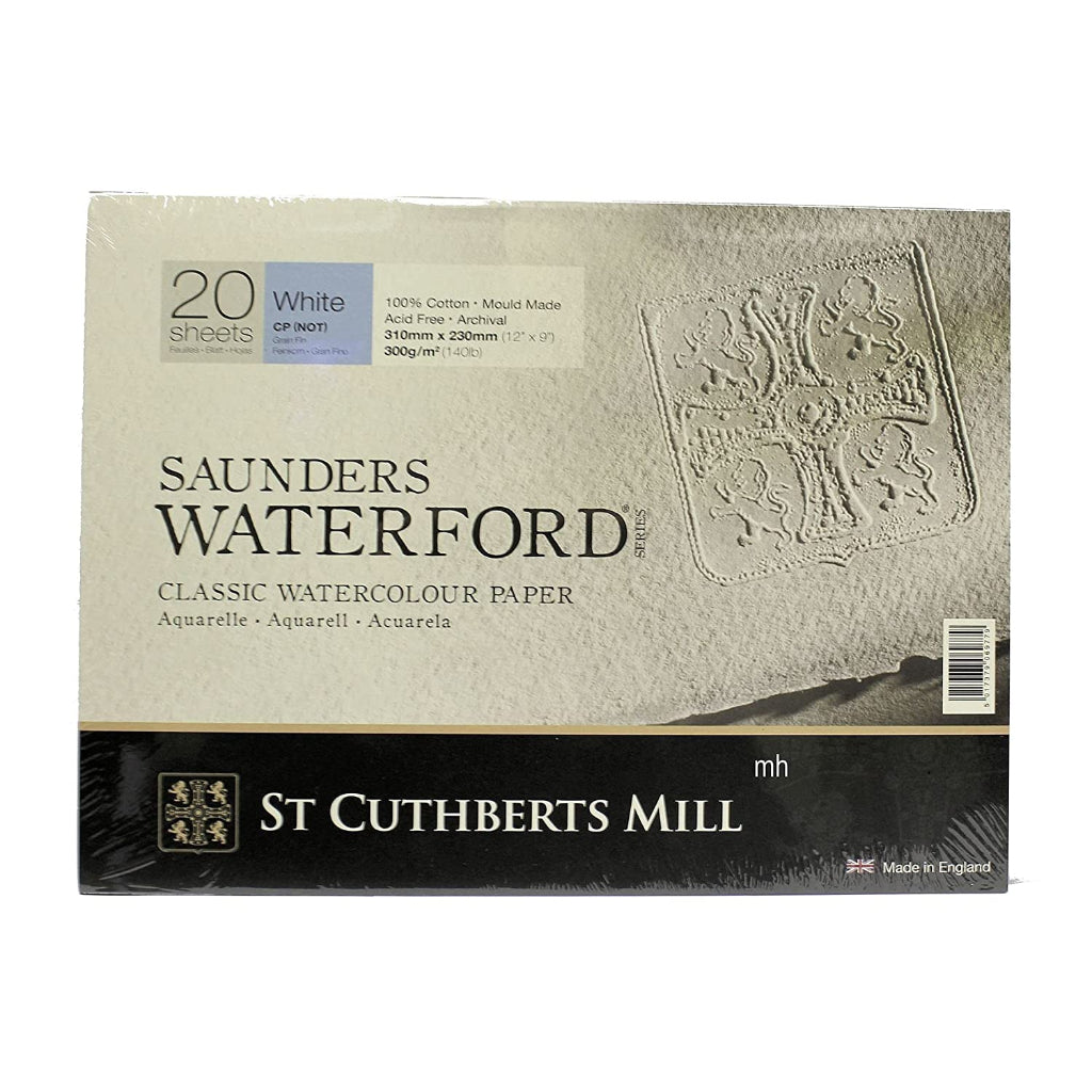 Saunders Waterford St. Cuthberts Mill Watercolor 300 Gsm Cold Pressed Natural White 31X23Cm Paper Blocks- 20 Sheets