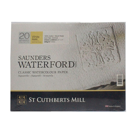 Saunders Waterford St. Cuthberts Mill Watercolor 300 Gsm Rough Natural White 31X23Cm Paper Blocks- 20 Sheets