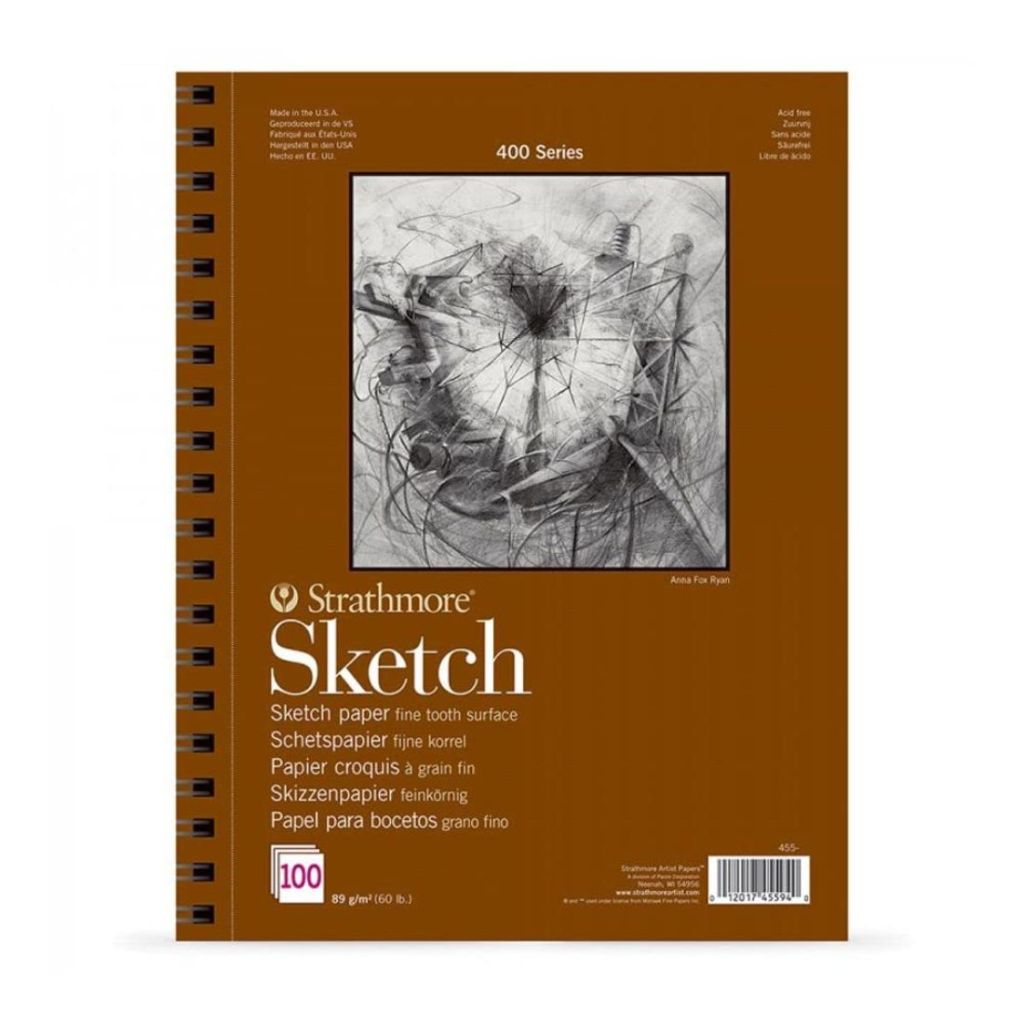 Strathmore 400 Series A2 Artist Paper Pad | Heavyweight Fine Tooth Texture Acid Free Papers For Dry Media, Quick Studies & General Purpose | 89 Gsm, 100 Sheets, 42 X 59.4 cm