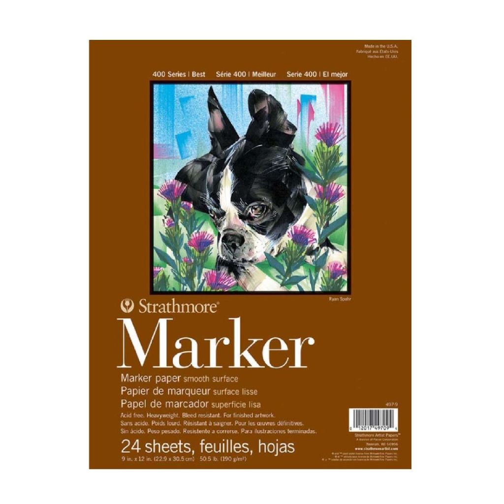 Strathmore Marker Paper Pad, 9" X 12", 50# Smooth