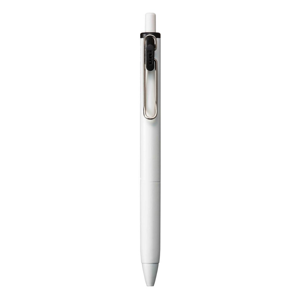 UniBall One Umn S 0.5 Mm Retractable Gel Pen - White Body Black Ink